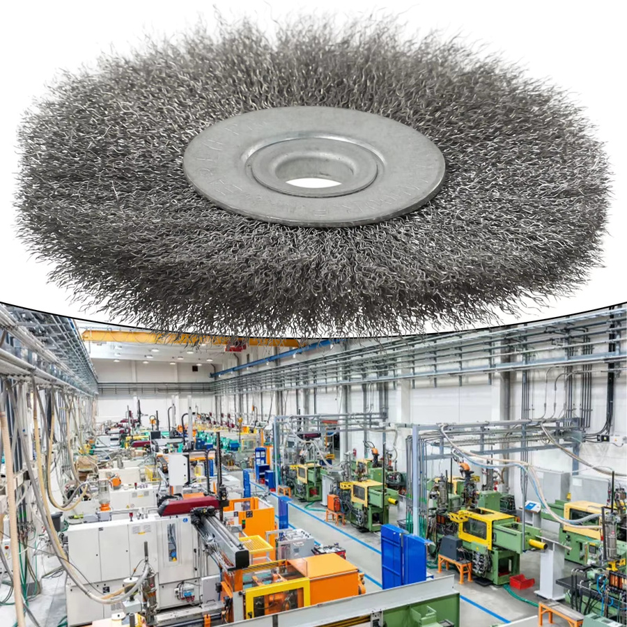 Vibratite Flache Stahldraht-Radbürste aus Edelstahl in Silber, Durchmesser: 100 mm, Drahtstärke: 0,15 mm, ideal zum Polieren und Entrosten von Metall und Holz für den Winkelschleifer - Bild 2