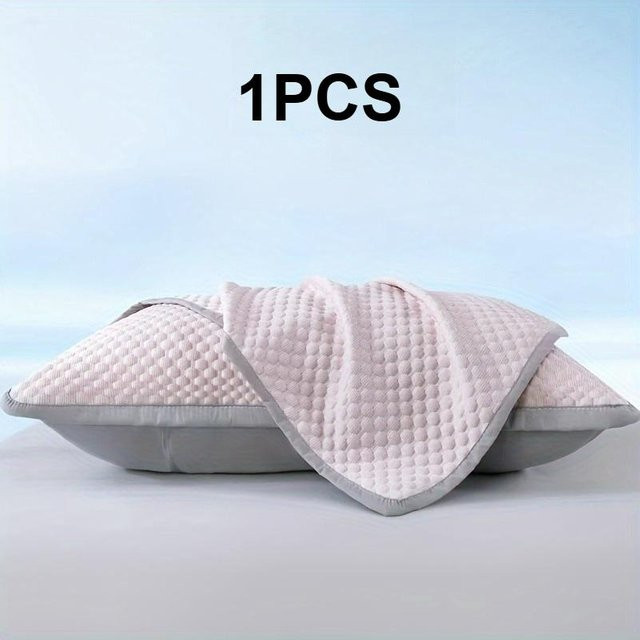 Likeit8888 Kühlender EisSeiden-Kissenbezug mit 3D-Blasenstruktur, atmungsaktiv, hellrosa, B/H: 48 x 74 cm - Bild 1