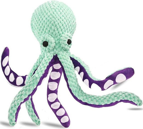 LChome Hundespielzeug aus Plüsch, Oktopus-Motiv, interaktiver Sound, white