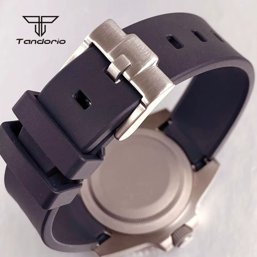 Tandorio Armbanduhr, Automatik, Titan, blau, 40 mm, Silikon, Herren - Bild 5