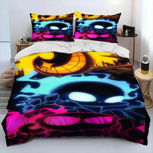 Bettwäscheset Cartoon Cuphead und Mugman von Binchi Outdoor Product, mehrfarbig, aus Mikrofaser, bestehend aus Bettbezug und Kissenbezug, B/H: 240 x 220 cm - Bild 1