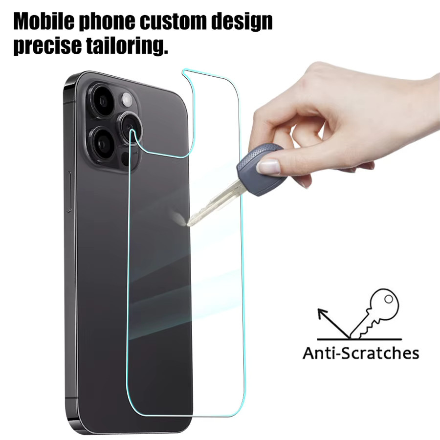 Fudusaidman 5in1 Schutzset für iPhone 11 bis 16 Pro Max: Klares gehärtetes Glas Rückseitenfolie und 3 Linsenschutz-Kits in Transparent - Bild 3
