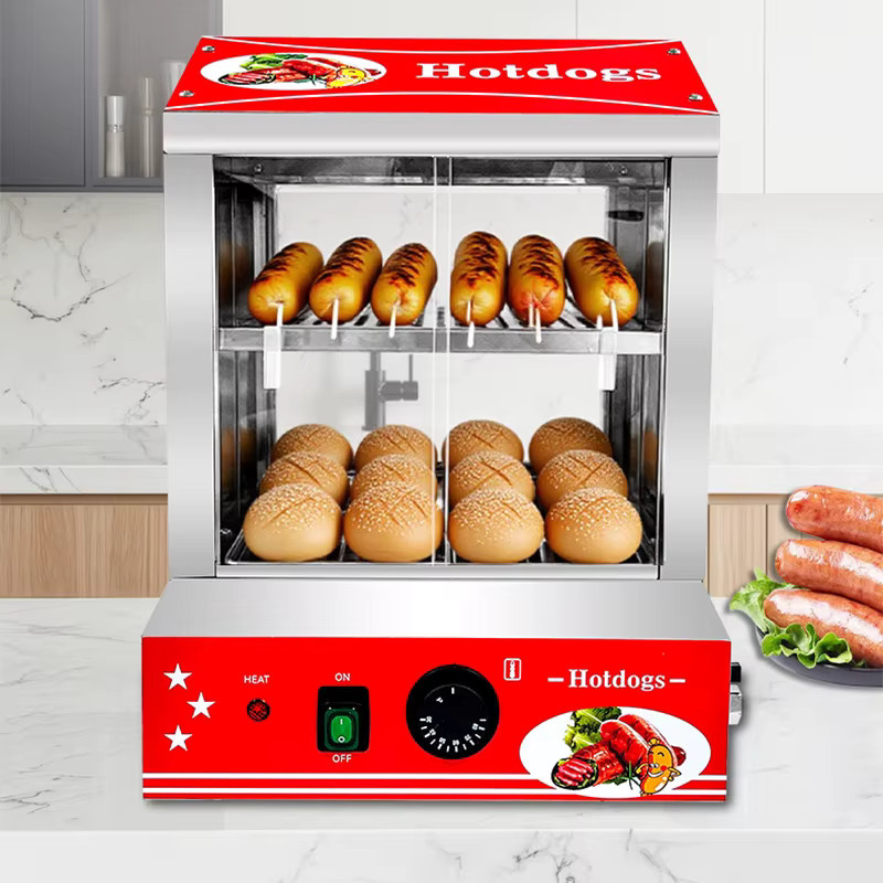 LZHZXY Elektrischer Hot-Dog-Wärmer aus Edelstahl in Silber mit 27L Fassungsvermögen und Multi-Temperatur-Kontrolle - Bild 2