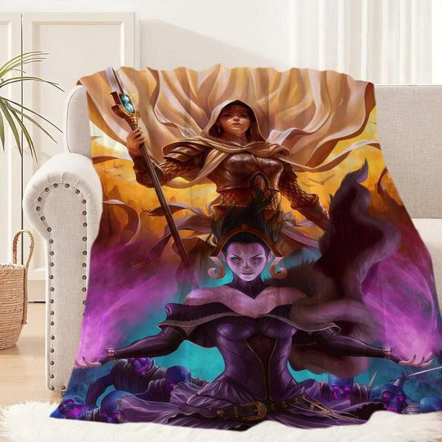 M-Magic The G-Gathering Flanell-Picknickdecke aus Fleece, Mehrfarbig, B/T: 76,2 x 101,6 cm - Bild 1