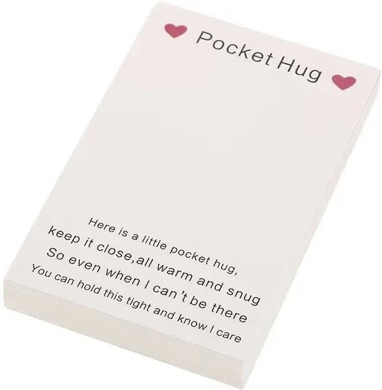 100 Stück Heartfelt Pocket Hug-Karten aus Kraftpapier in Braun und Weiß für Familie und Freunde - Bild 1