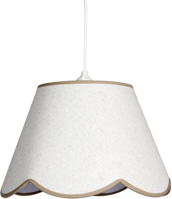 PR Home Nell Pendelleuchte aus beige leinenartigem Stoff - Bild 1