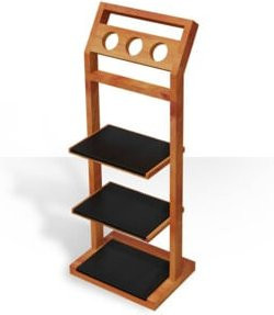 Hoesch Summer Diener Duschhocker aus Douciesholz mit brauner PU-Auflage, B/T/H: 105,7 x 30,5 x 30,5 cm - Bild 1