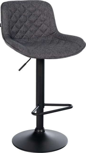 CLP Barhocker Kasson höhenverstellbar und drehbar mit Rückenlehne und Fußablage, modern mit gepolsterter Sitzfläche, schwarz - Bild 1