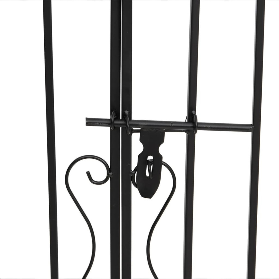 vidaXL Gartentor aus Schmiedeeisen in Schwarz, B/H/T: 121 x 100 x 8 cm - Bild 5
