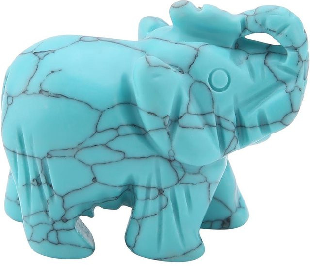 TOMTOP JMS Kristallfigur Elefant aus Naturstein in Blau und Türkis, 3,81 cm Wohndekoration - Bild 1