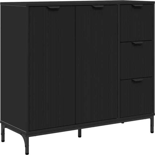 vidaXL Sideboard modern Schwarz matt aus Holzwerkstoff B/T/H: 89,5 x 33 x 82 cm - Bild 1