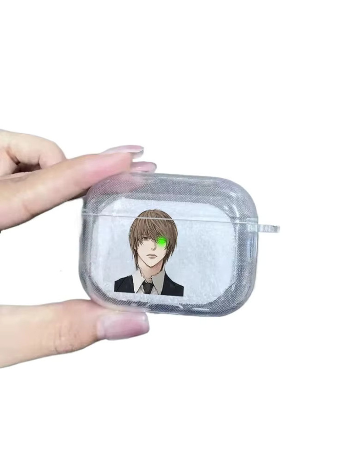 Transparente Death Note Anime TPU-Schutzhülle für Apple AirPods 4 Pro und AirPods 3 mit Mikami Teru und Yagami Light Design - Bild 2