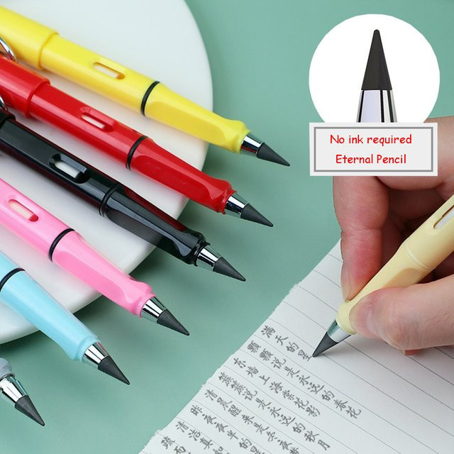 TWBEB Schreibset aus 6 Stück mit unbegrenztem Graphit-Bleistift in Gelb und Multicolour für Schule und Studium - Bild 1