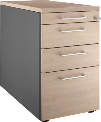 Schäfer Shop Genius Standcontainer 1336 mit Griff, anthrazit/Eiche-Dekor, B: 43,5 cm, H: 71,7 cm - Bild 1