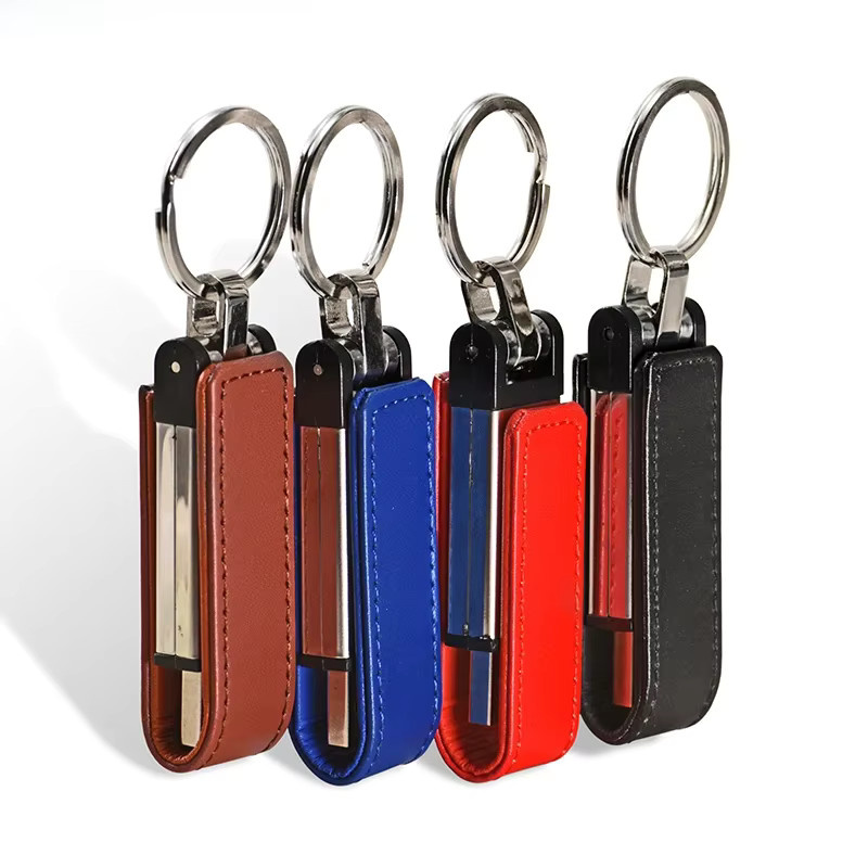 Jaster USB-Flash-Laufwerk mit Leder und Schlüsselbund in Schwarz, Rot oder Braun mit 128 GB Kapazität - Bild 5