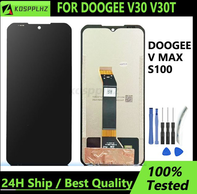 DOOGEE V30 V30T V Max S100 Ersatz LCD Display und Touch Screen Digitizer Montage in Schwarz inklusive Werkzeuge - Bild 1