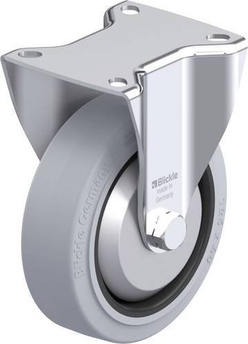 Blickle Stahlblech-Bockrolle 851405 BK-POEV 125XR-1-SG-FA in Schwarz und Grau mit 125 mm Rad-Durchmesser und einer Tragfähigkeit von max. 250 kg - Bild 1