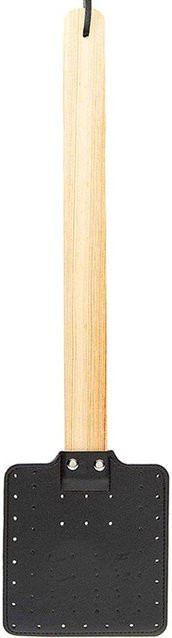 Fliegenklatsche NATAWA aus Leder mit Holzgriff in Schwarz - Bild 1