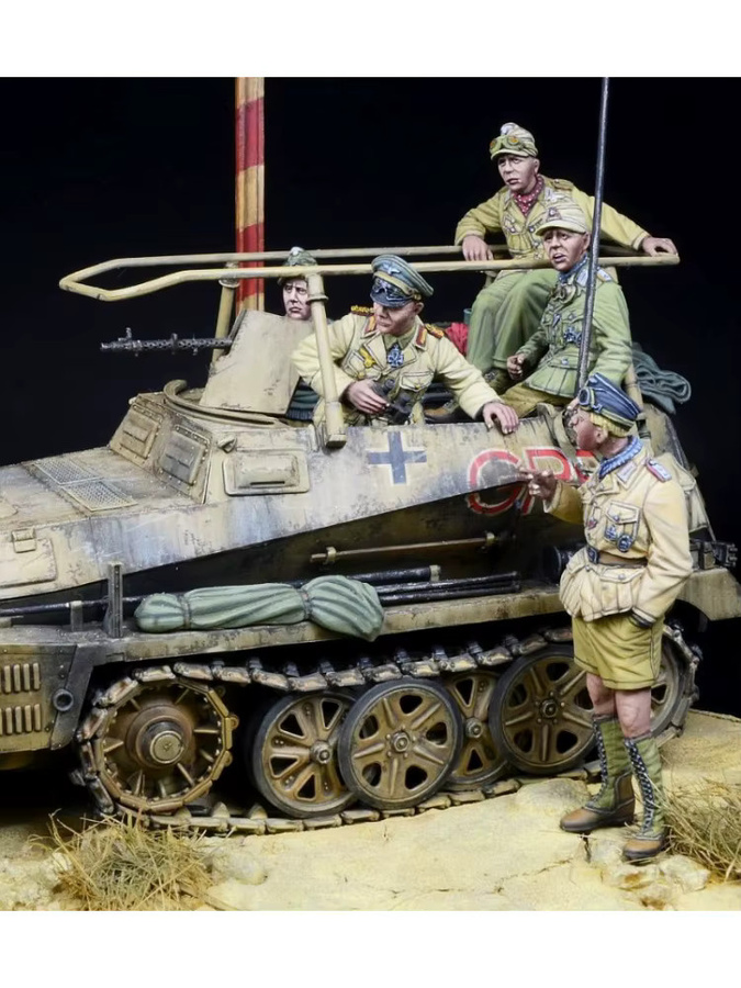 JIJIE Nord Africa 1941-42, gepanzerte Fahrzeugbesatzung, Modellbausatz, Maßstab 1:35, 5-teiliges Set - Bild 2