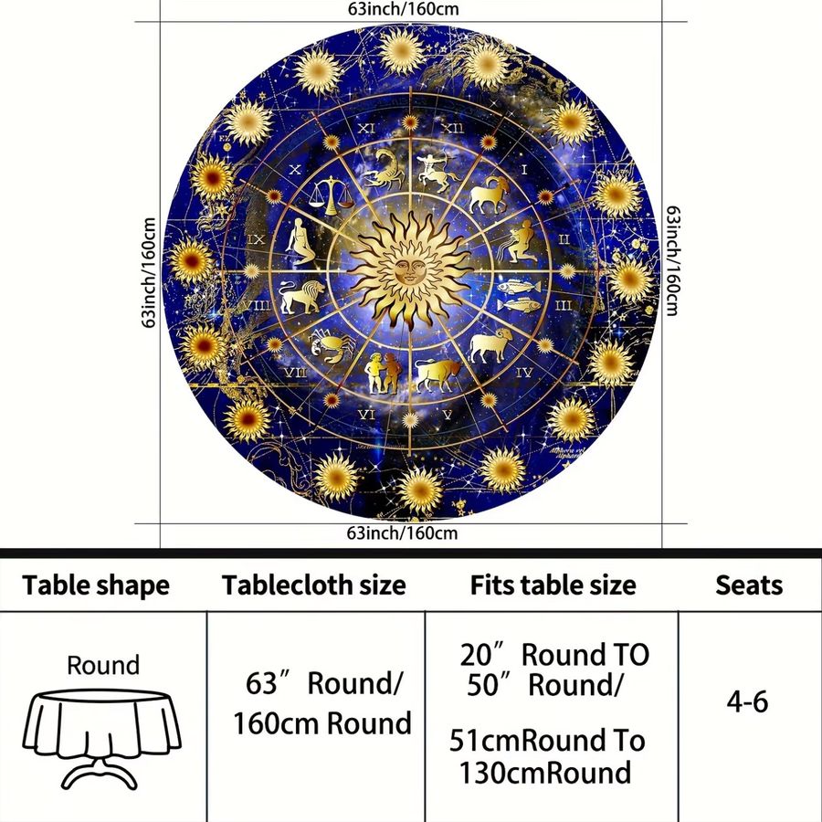 VIKAMA Tischdecke mit Sternbild-Muster für Astrologie- und Meditationsräume - Bild 4