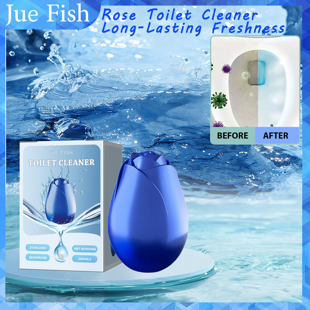 Jue-Fish Toilettentank-Rosenreiniger in Blau für langanhaltende Frische und einfache Flecken- sowie Geruchsentfernung - Bild 1