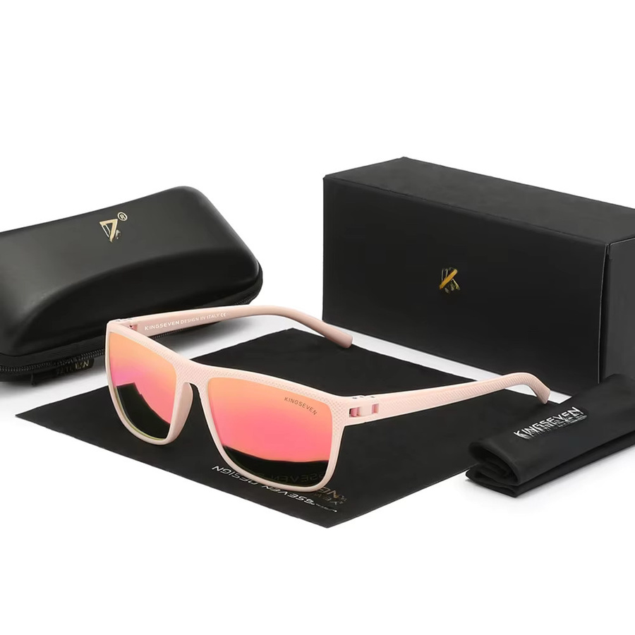 KINGSEVEN LC755 Sonnenbrille, quadratisch, Vollrand, Kunststoff, Unisex, polarisiert - Bild 4