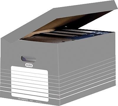 Elba Archivbox für A4, Grau und Weiß, B/T/H: 34,5 x 45 x 28 cm - Bild 1
