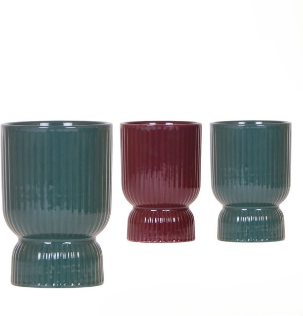 Keramik-Übertopf Diabolo in Multicolor, Durchmesser: 9 cm - Bild 1