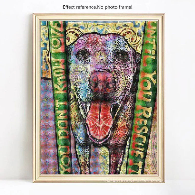 FIYO Diamond Painting Hund Motiv als Cartoon-Stickerei in Querformat, mehrfarbig, B/H: 20 x 30 cm - Bild 1
