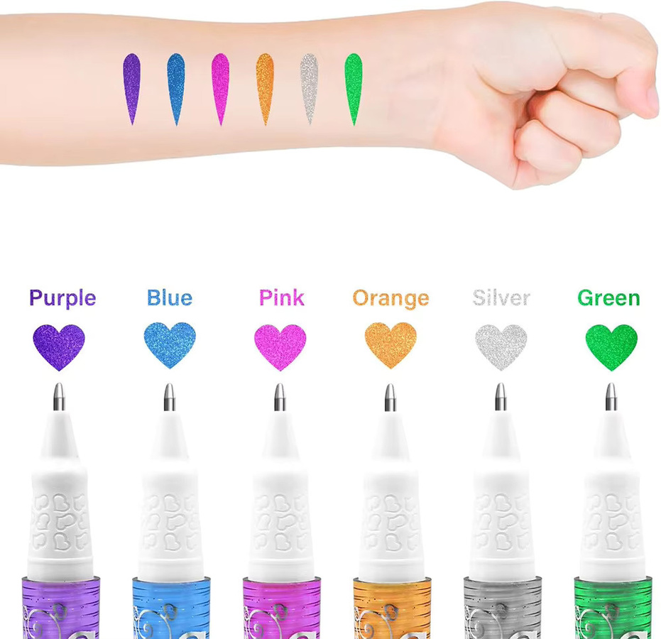 Temporäres Glitzer-Tattoo-Set, schimmernd, Unisex - Bild 3