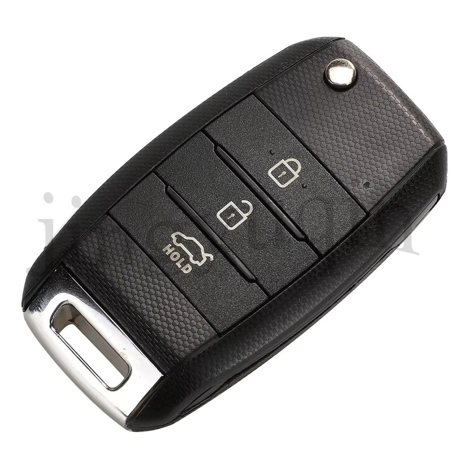 Jingyuqin Auto Fernbedienung Flip Key für Kia K4 Carens DJ3244 DJ5804 95430-A4200, 3-Tasten, 433,92 MHz, ID46 Chip, Schwarz - Bild 2