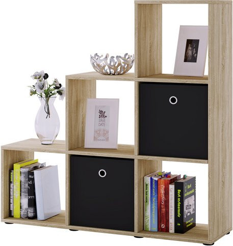 VCM Regal Nitas aus Holzwerkstoff in Braun mit Eichenoptik, B/H/T: 29 x 104,5 x 107,5 cm - Bild 1
