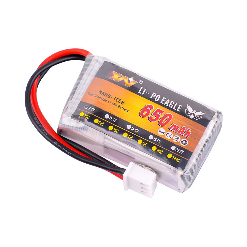 YXZNRC 2S Lipo-Akku 7,4V 650mAh 25C für F120 RC-Helikopter - Bild 3