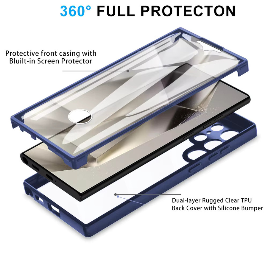 360° Vollschutz-Handyhülle mit Displayschutzfolie für Samsung Galaxy S21, S22, S23 Plus und S24 in Transparent - Bild 5
