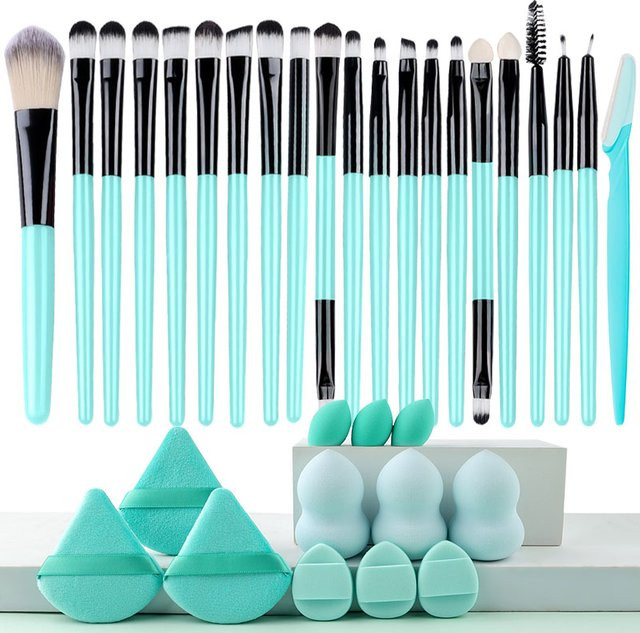 RUNTOIN Make-up-Pinsel-Set mit Make-up-Schwamm, 20-teilig, Unisex - Bild 1