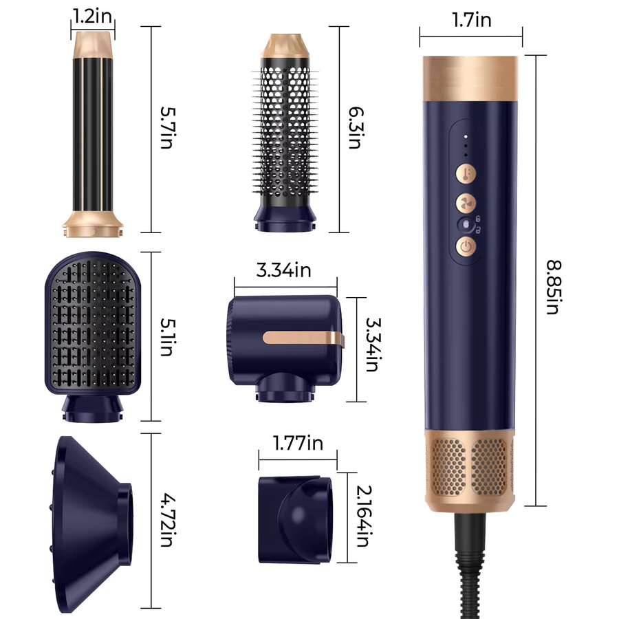 UKLISS Haartrocknerbürste 7 in 1 Air Styler Set, Damen - Bild 4