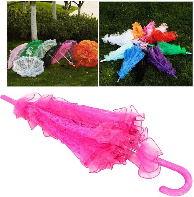 Begetting Faltbarer Hochzeitsschirm aus Spitze in Mehrfarbig mit Durchmesser: 56,5 cm - Bild 1
