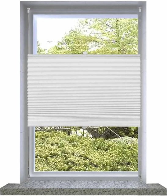 vidaXL Verdunklungsplissee aus Polyester in Weiß, B/H: 70 x 125 cm - Bild 1