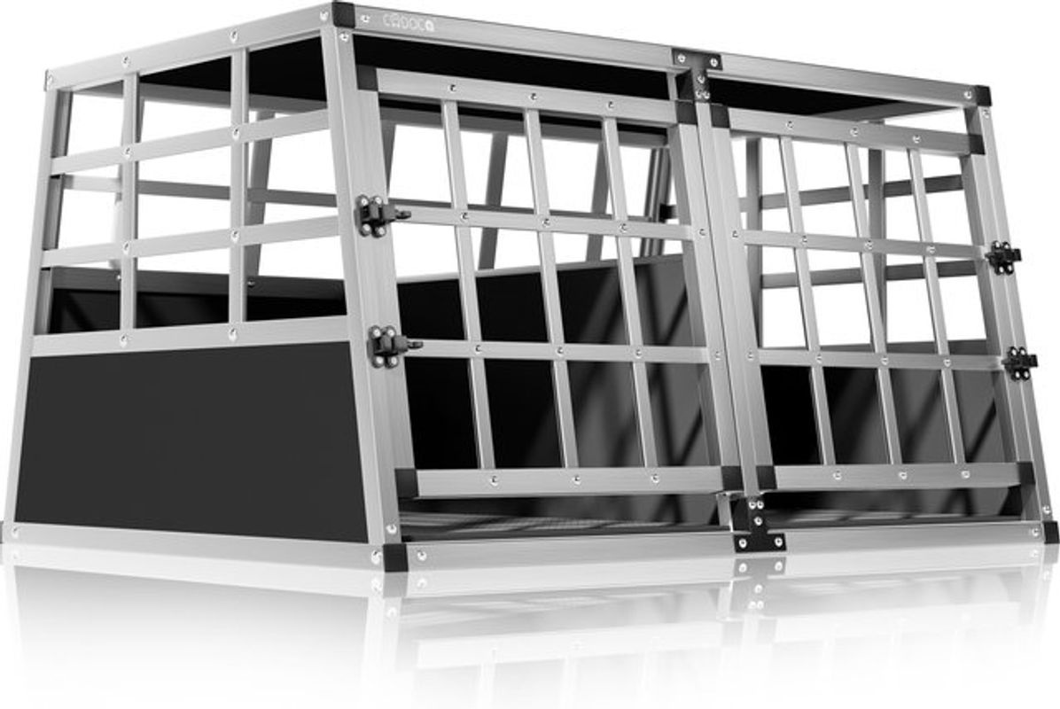 Cadoca Hundetransportbox XL aus Aluminium in Silber und Multicolour, B/T/H: 89 x 70 x 51 cm - Bild 2
