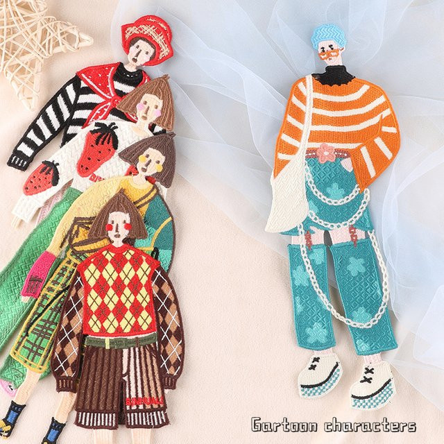 Bestickter Stoffaufnäher mit Cartoon-Charakter als DIY Kleidungszubehör in Multicolour - Bild 1