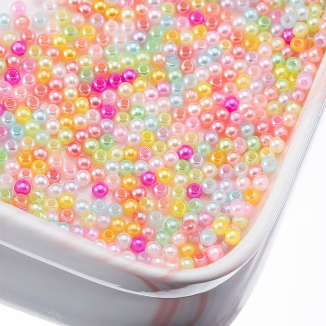 MOONMADE Perlen, 3mm, rund, Kunststoff, bunt, Unisex - Bild 1