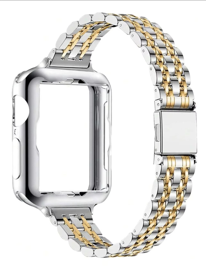 iwujiao Uhrenarmband Gehäuse 2-in-1, Edelstahl, Bicolor, Unisex - Bild 1