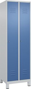 C+P Spind Classic PLUS Garderobenschrank mit 2 Abteilen, Stahlkonstruktion, Zylinderschloss und 3 Garderobenhaken, H x B x T: 195 x 60 x 50 cm - Bild 1