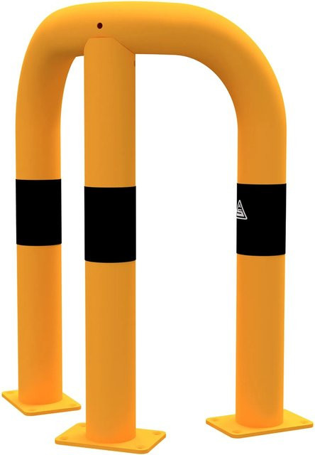 Schake Rammschutzbügel aus Stahl in Gelb-Schwarz, B/T/H: 35,0 x 7,6 x 65,0 cm - Bild 1