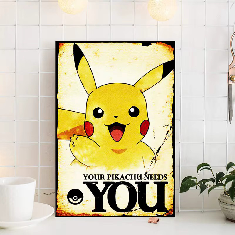 TAKARA TOMY Pokemon Wandkunst Leinwand mit Pikachu und Charizard in Multicolor im Portraitformat - Bild 5