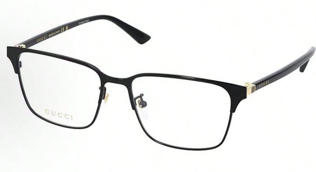 Gucci GG0756OA Korrektionsbrille, Rechteckig, Vollrand, Schwarz & Gold, Unisex - Bild 1