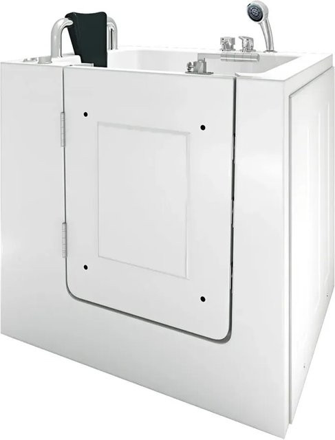 AcquaVapore Sitzwanne Whirlpool Badewanne mit Tür S02WP-B-L, Farbe: Weiß, B/T/H: 100 x 78 x 70 cm - Bild 1