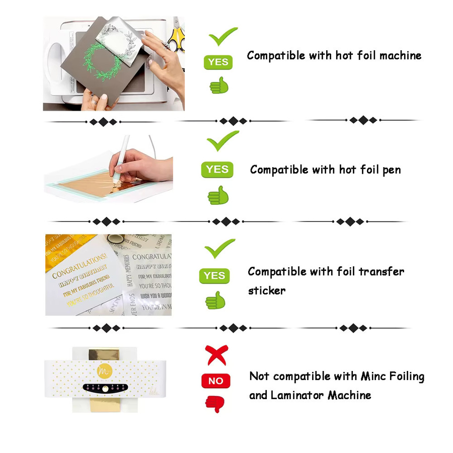Alinacutle Heißfolien-Transferfolie Holografische Heißprägefolienrolle für Papier und Leder, Multicolour und Weiß - Bild 1