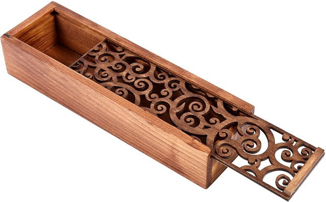 Holz Etui Box mfySpace Organizer für Schreibwaren in Braun - Bild 1
