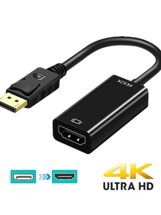 VORILYNEX DisplayPort zu HDMI Kabel 4K Adapter in Schwarz für Laptop, PC und Projektor - Bild 4